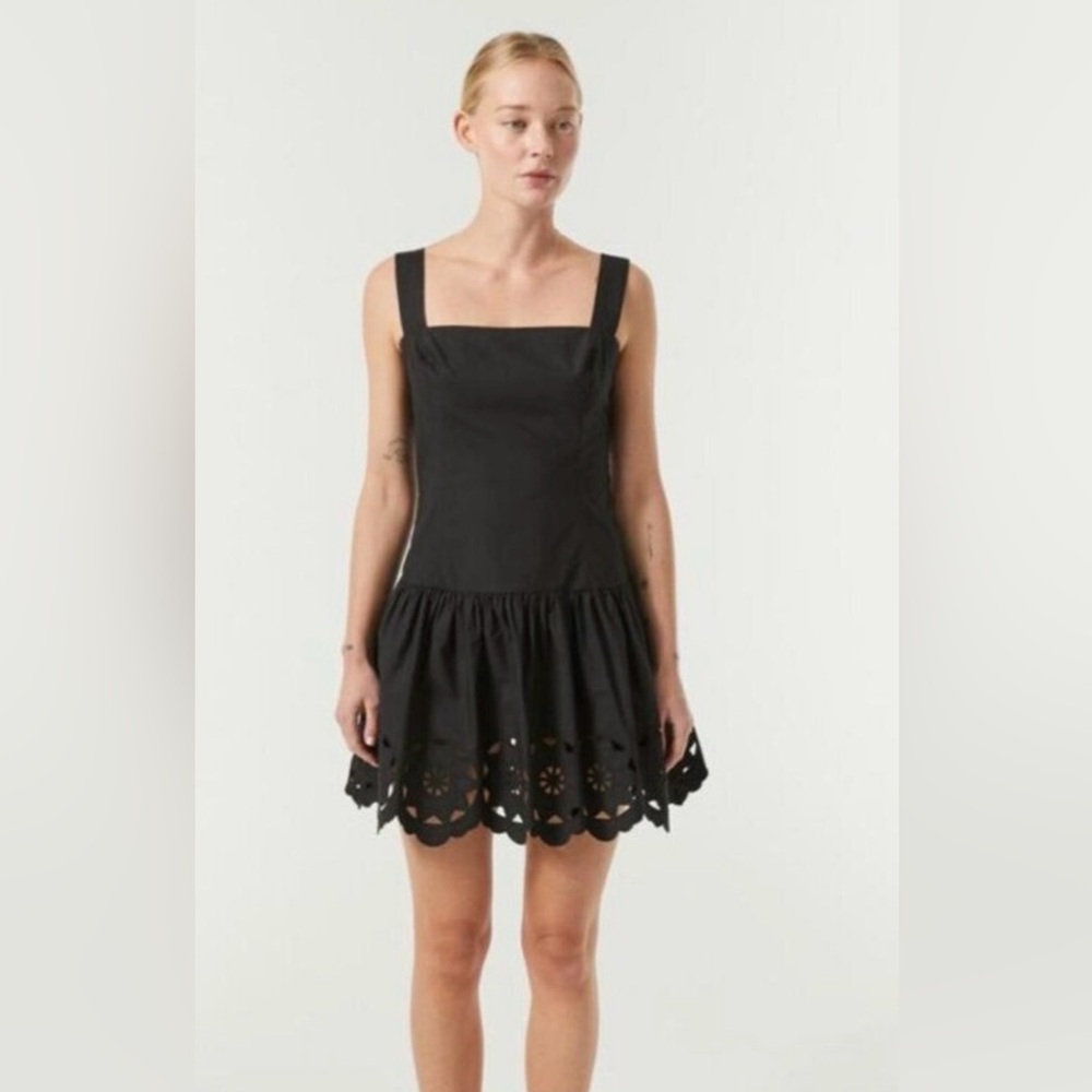 Rhode Resort Salina Eyelet Mini Dress Black Womens Size 2